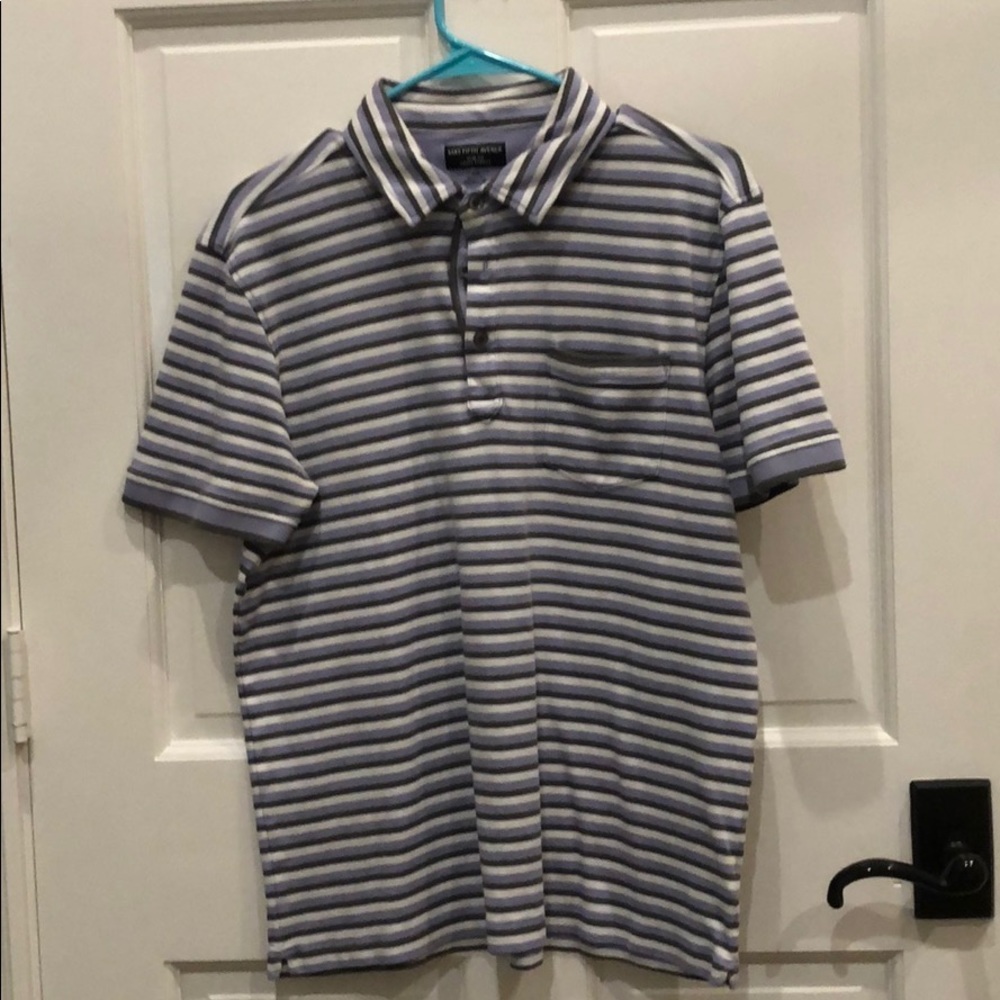 🟩Saks Fifth avenue purple, gray, white polo